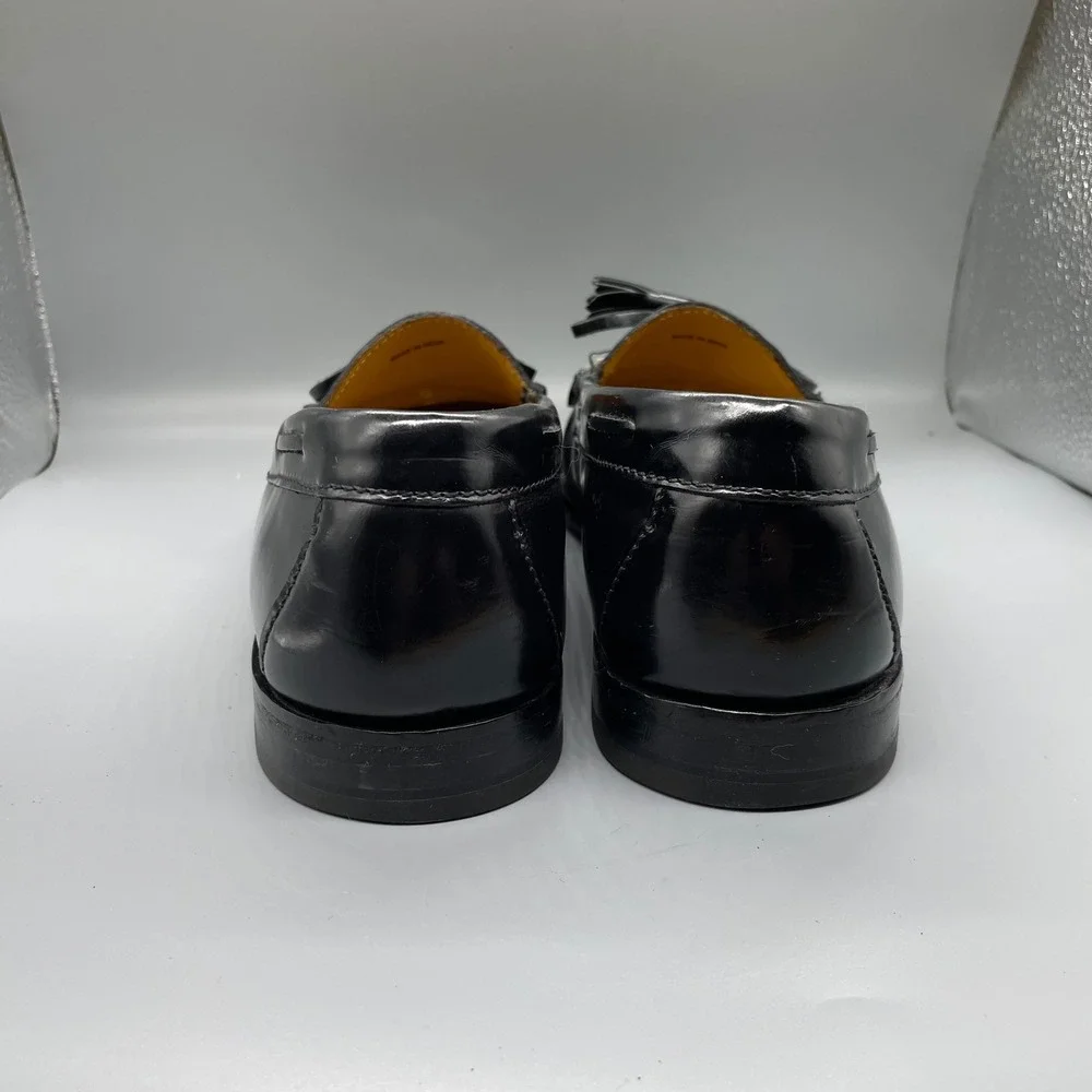 Cole Haan Mens Pinch Tassel Kiltie Loafers Black Leather Shoes C02691 Size 9.5 D